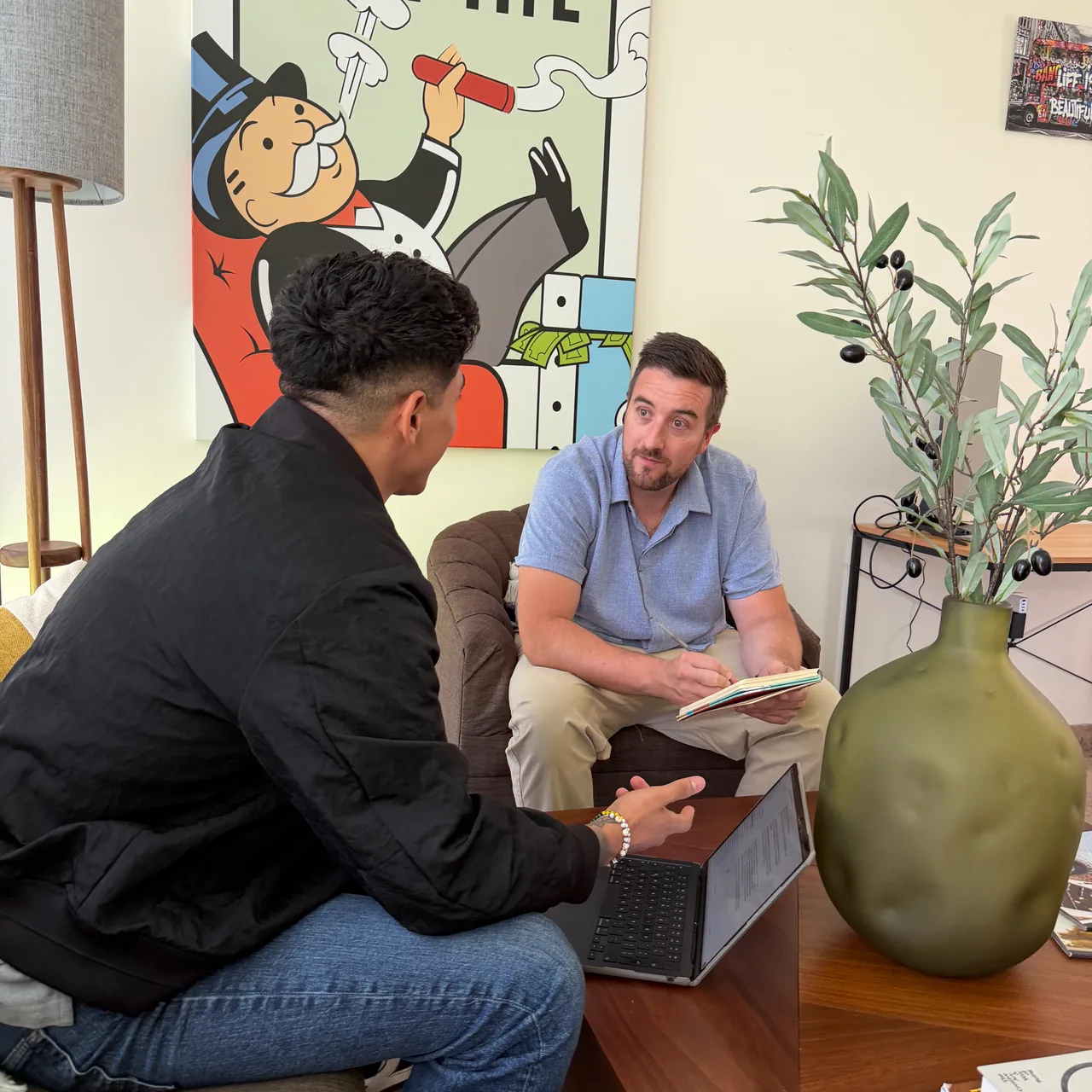 Andy Bedell listening during a Discovery Marketing campaign strategy session.